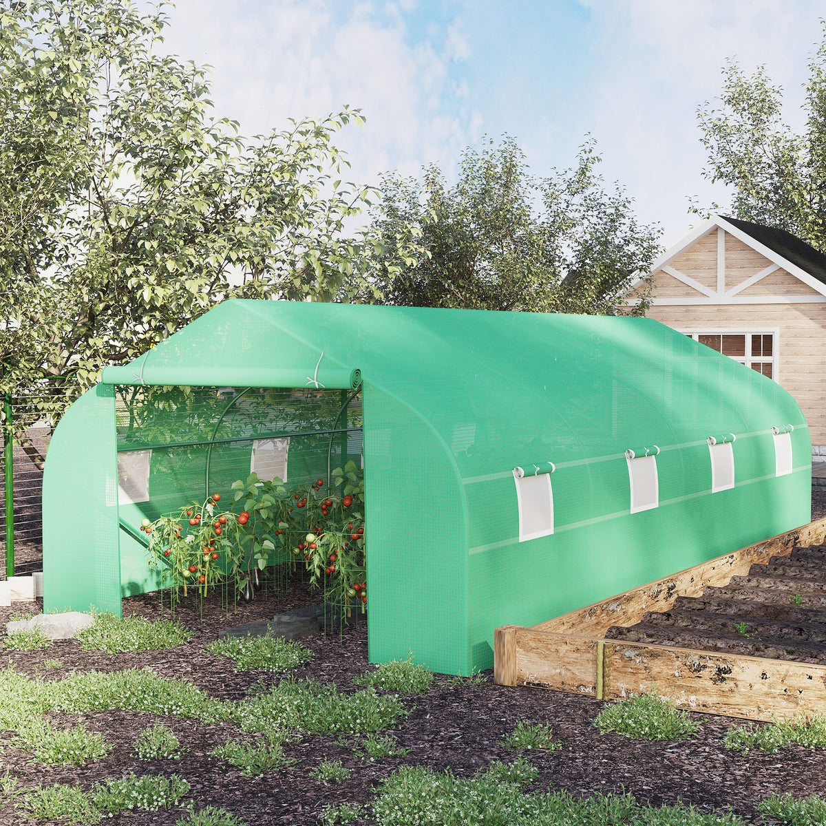 Walk-in Polytunnel Greenhouse 6x3x2m