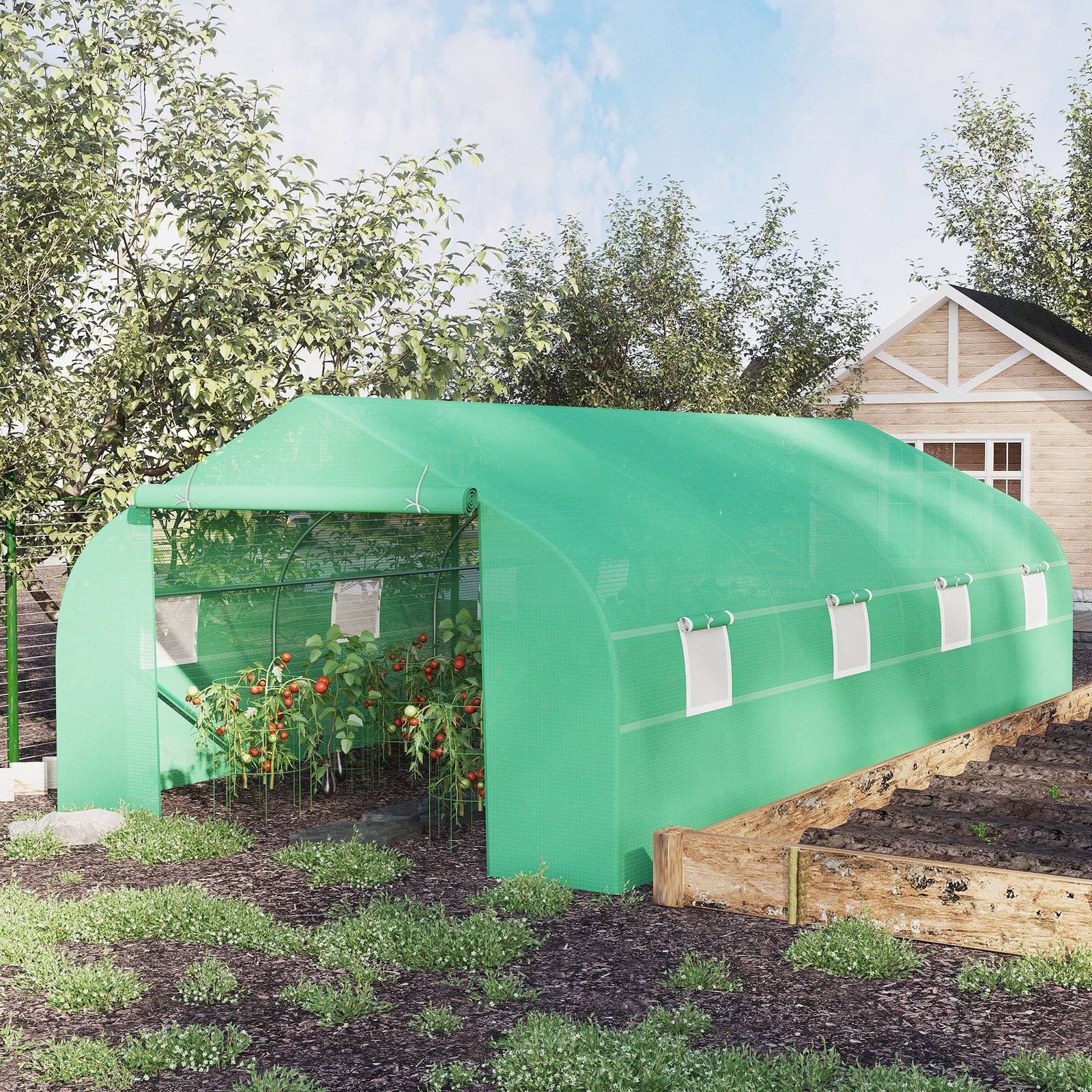 Walk-in Polytunnel Greenhouse 6x3x2m