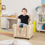 Kids Recliner Chair With Adjustable Backrest And Footrest, Beige