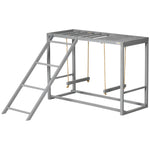 Pawhut Chicken Activity Play Chicken Coop With Swing Set For 3-4 Chickens, Grey