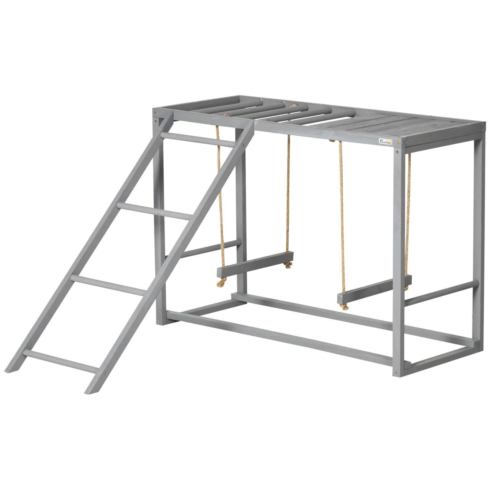 Pawhut Chicken Activity Play Chicken Coop With Swing Set For 3-4 Chickens, Grey