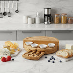 Bamboo Cheese Board Set With Drawer & Knives