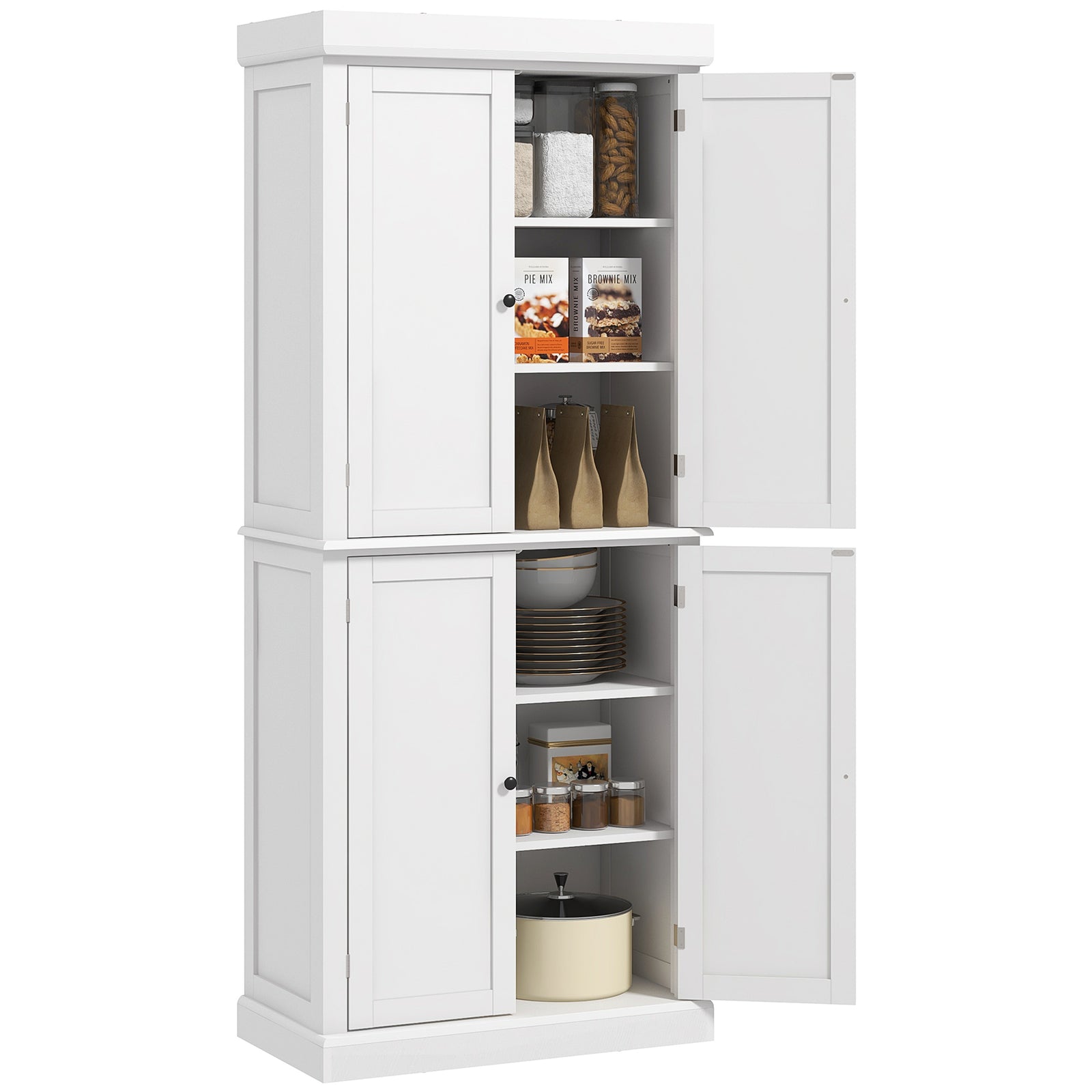 Freestanding 6 Tier Cupboard, Adjustable Organizer