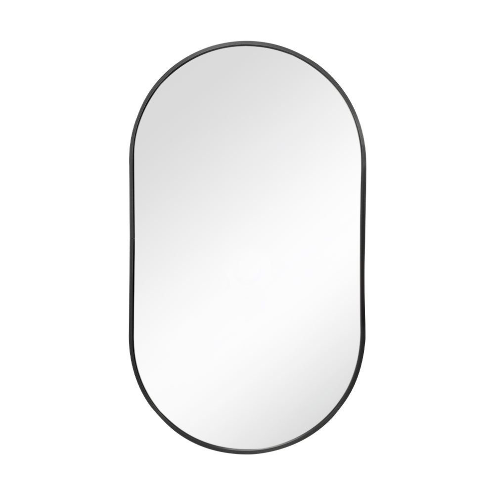 40x70cm Modern Oval Wall Mirror Metal Wall Mirror | Black