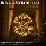 Xmas Haus 50cm 180warm White Led Metal Snow Flake 3m Lead Outdoor
