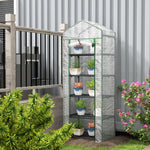 5 Tier Mini Greenhouse Grow House W/ Roll Up Door | White