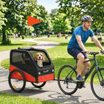 Dog Bike Trailer For Small & Medium Pets With 20" Rubber Wheels | Red