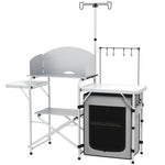 Outsunny Folding Camping Kitchen W/ Windshield Portable Camping