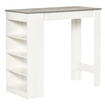 Table Kitchen Dining Table W/ 3-tier Storage Shelf