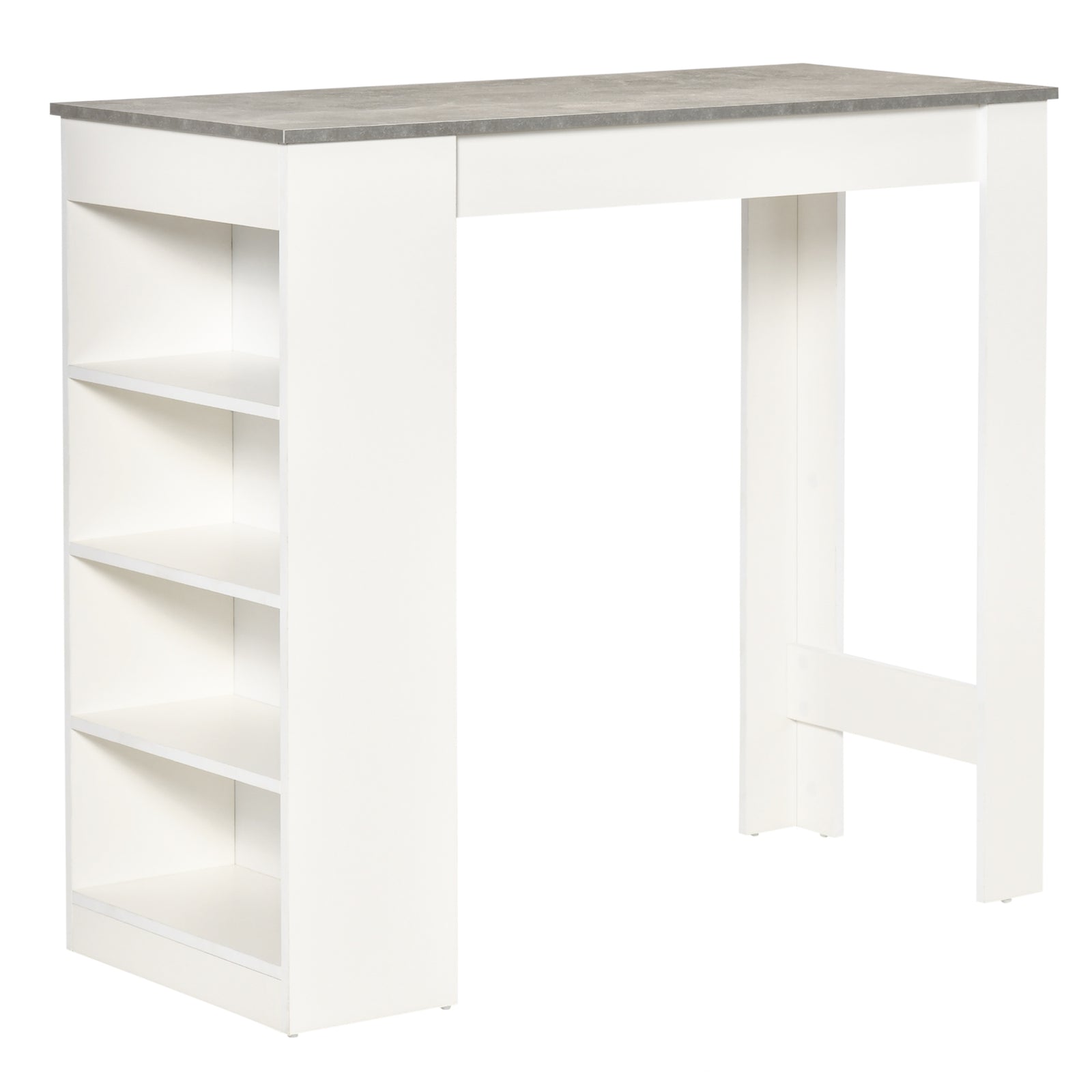Table Kitchen Dining Table W/ 3-tier Storage Shelf