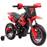 12v Kids Electric Motorbike With Dual Motors Training Wheels | Red