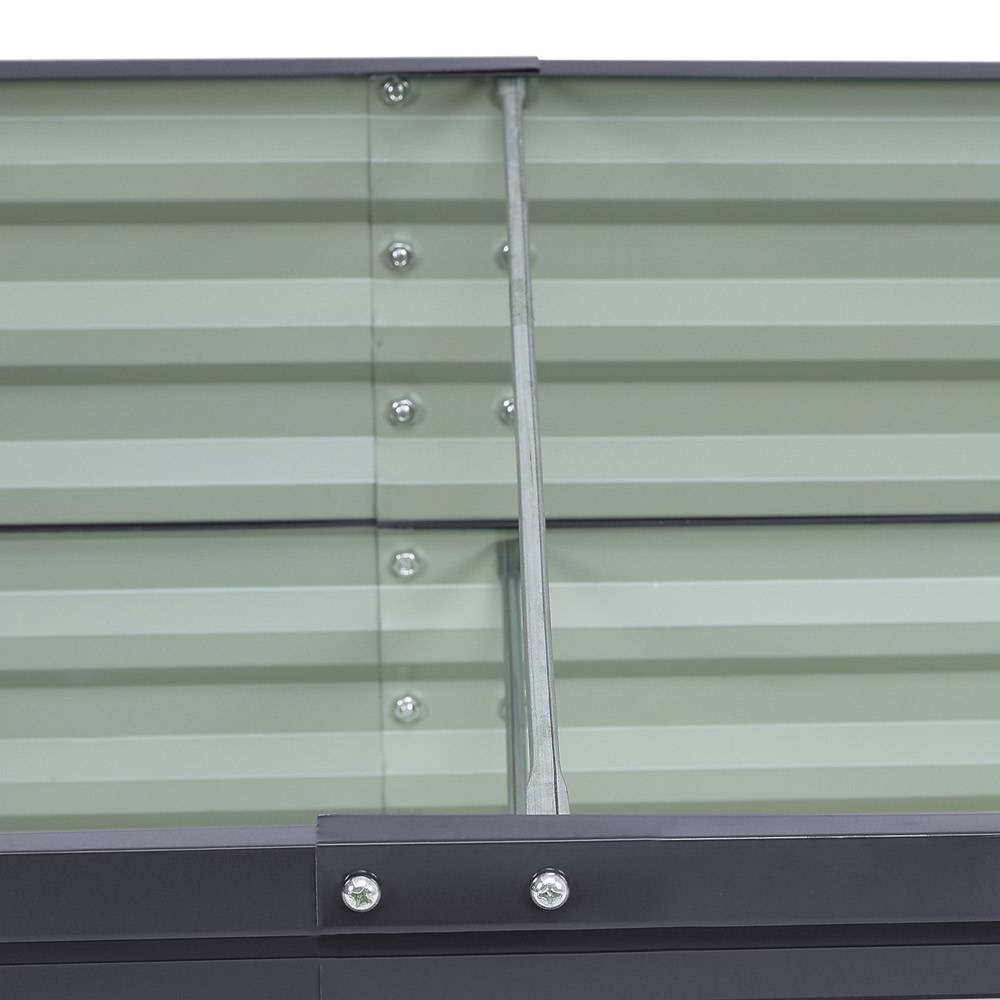 Outdoor Modular Metal Raised Garden Bed | One Size | Grey