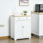 Rubber Wood Top Kitchen Cupboard Side Cabinet Adjustable