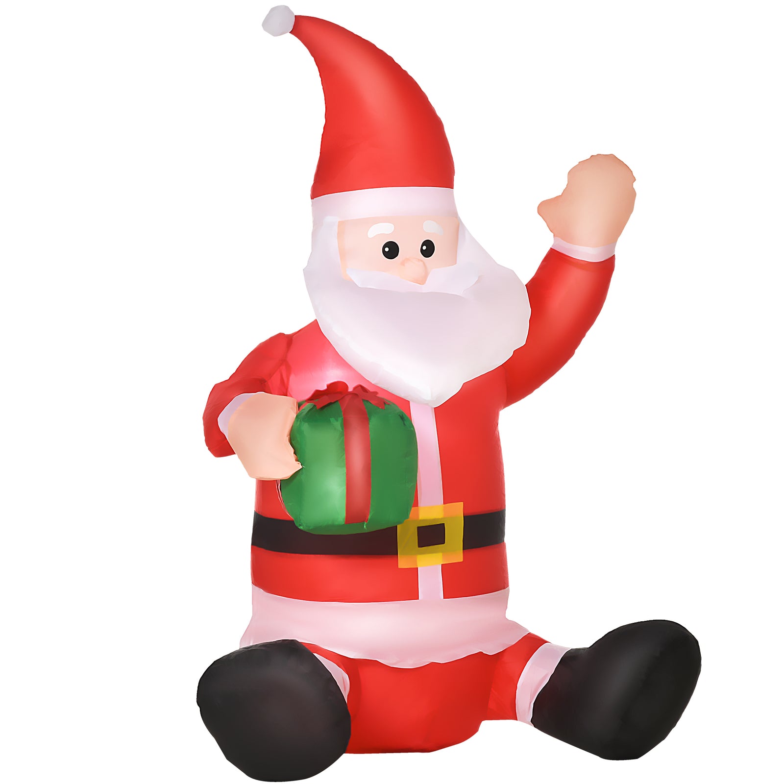 4ft Lighted Inflatable Santa Claus With Gift Box Christmas