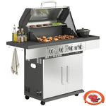 4+1 Burner Gas Bbq Grill, Portable Gas Barbecue Grill