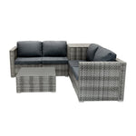 Rattan Modular 6 Piece Furniture Set & 996l Storage Box | Grey