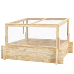 Raised Garden Bed With Openable Greenhouse