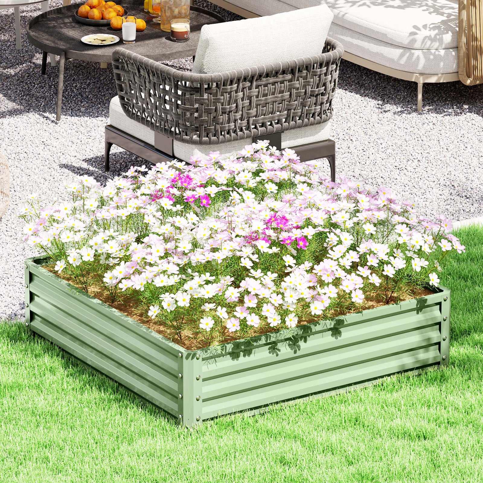 Raised Garden Bed Steel Planter Box | 432l | Green