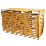 Wheelie Bin Storage | Triple | Brown