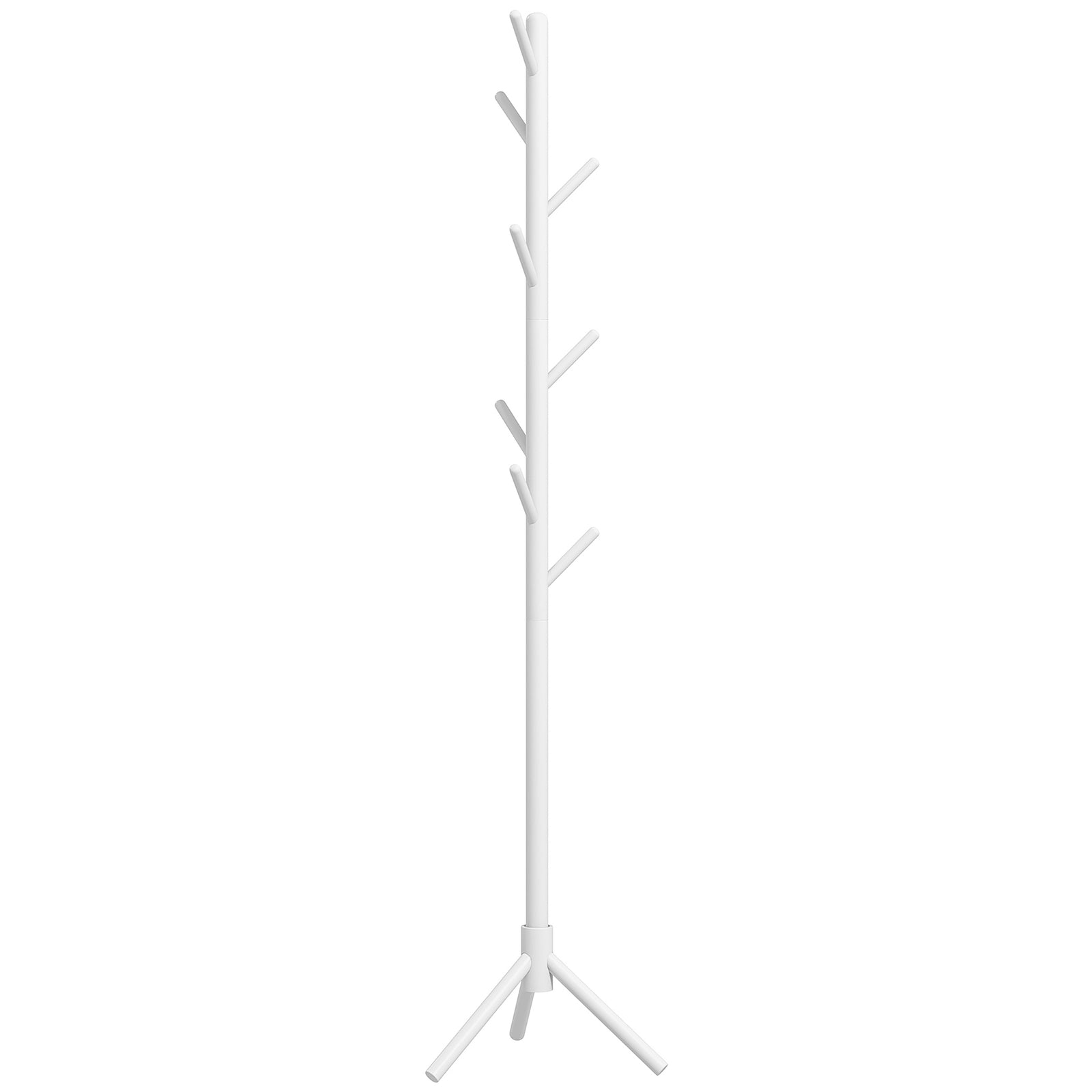 Coat Rack Bamboo Coat Stand With 8 Hooks For Handbags | One Size | White