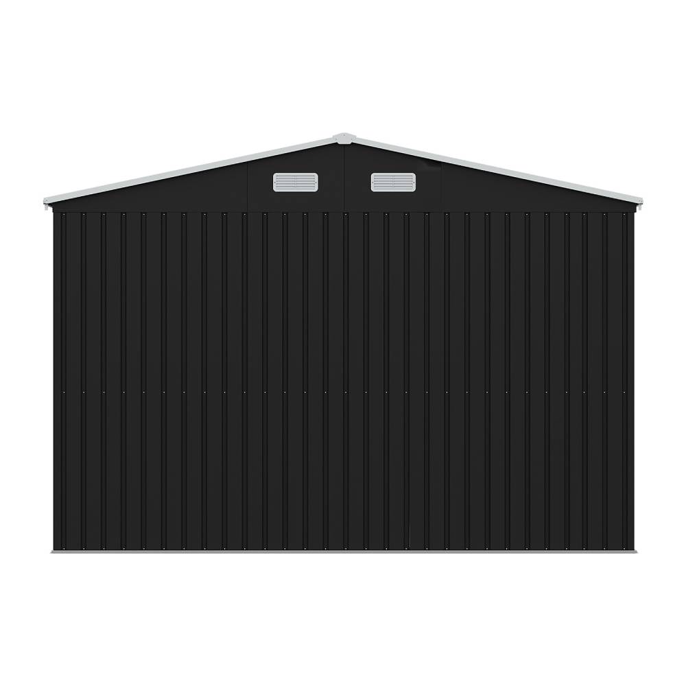 10x12ft Large Metal Storage Shed With Lockable Double Doors, 2 Windows, 4 Vents – Spacious Outdoor Tool Shed