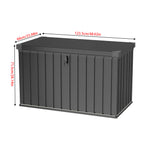 Breeins 400l Lockable Outdoor Storage Box Heavy-duty Steel Garden Storage Chest With Safety Edges