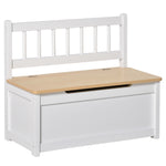 2 In 1 Wooden Toy Box, Seat Bench Storage Chest W/ Pneumatic Rod | White