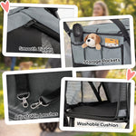 Dog Stroller, 3 Wheels Pet Stroller With Easy One-click Quick Fold | Grey
