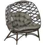 2 Seater Egg Chair Outdoor Garden Furniture Chair W/ Cushion | Brown