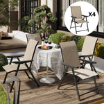 Folding Chair W/ Breathable Mesh Fabric Seat | Set of 4 | Brown