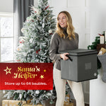 Collapsible 64 Christmas Bauble Storage Bag | One Size | Grey