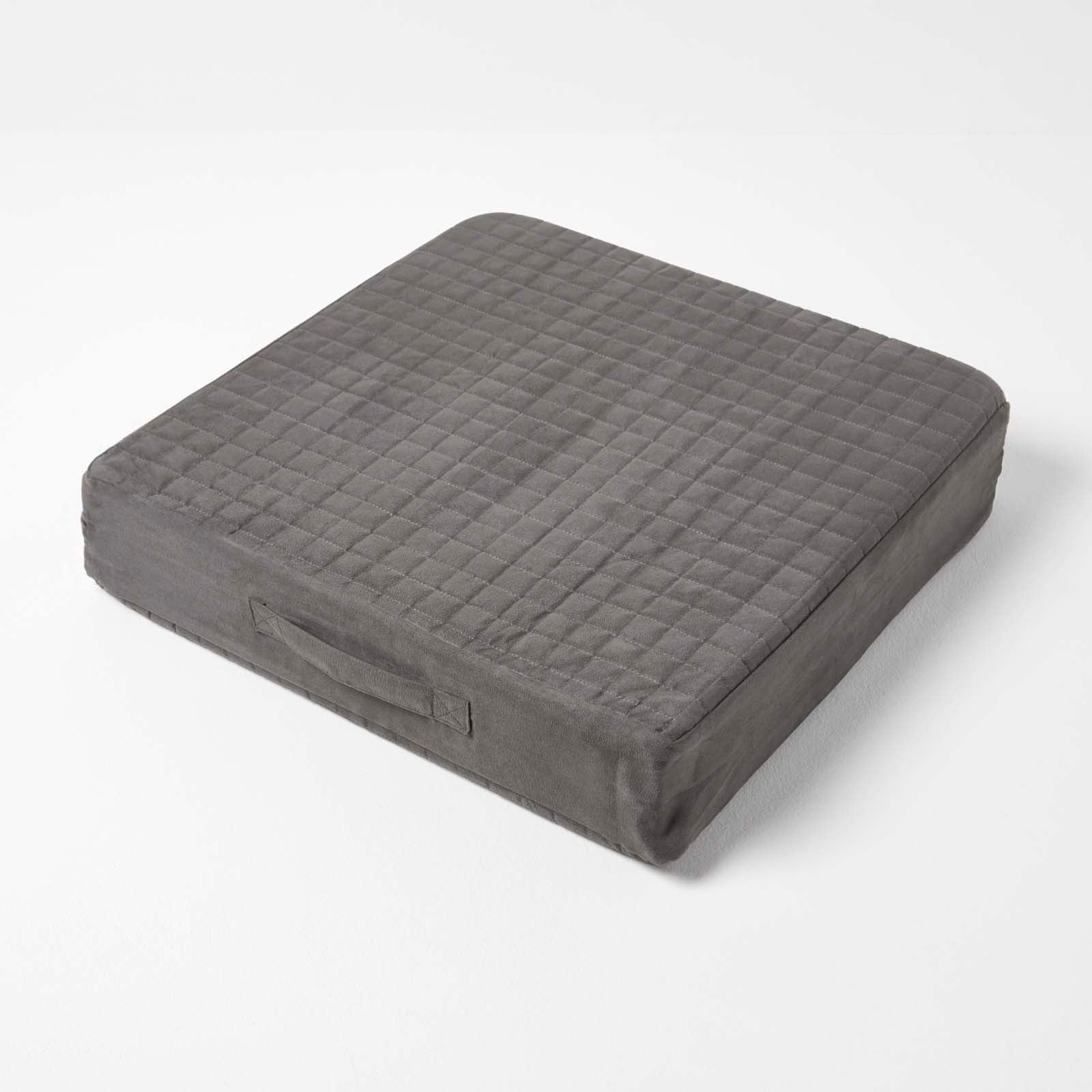 Quilted Polyester Armchair Booster Cushion Cover | 50cm x 50cm | Grey