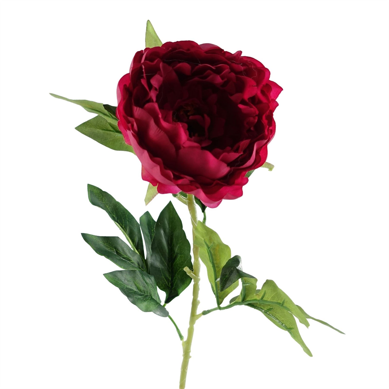 Pack Of 6 X 80cm Artificial Dark Pink Peony Stem
