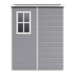 5x4ft Garden Plastic Storage Shed With Lockable Door | Large | Black & Grey