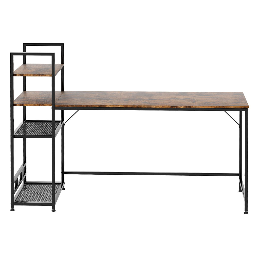 Computer Desk Study Table Home Office Workstation With 4-tier Shelf 160cm | Brown