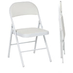 2 Pack Padded Folding Chairs, Cushioned | White