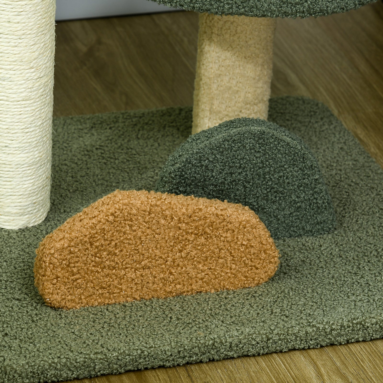 Small Cat Tree For Indoor Cats, Scratching Posts With Two Beds, Toy Ball
