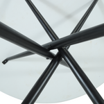 Seattle Circle White Concrete Dining Table With Stylish Starburst Black Legs | White