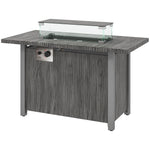 50000 Btu Gas Fire Pit Table, Dark Grey