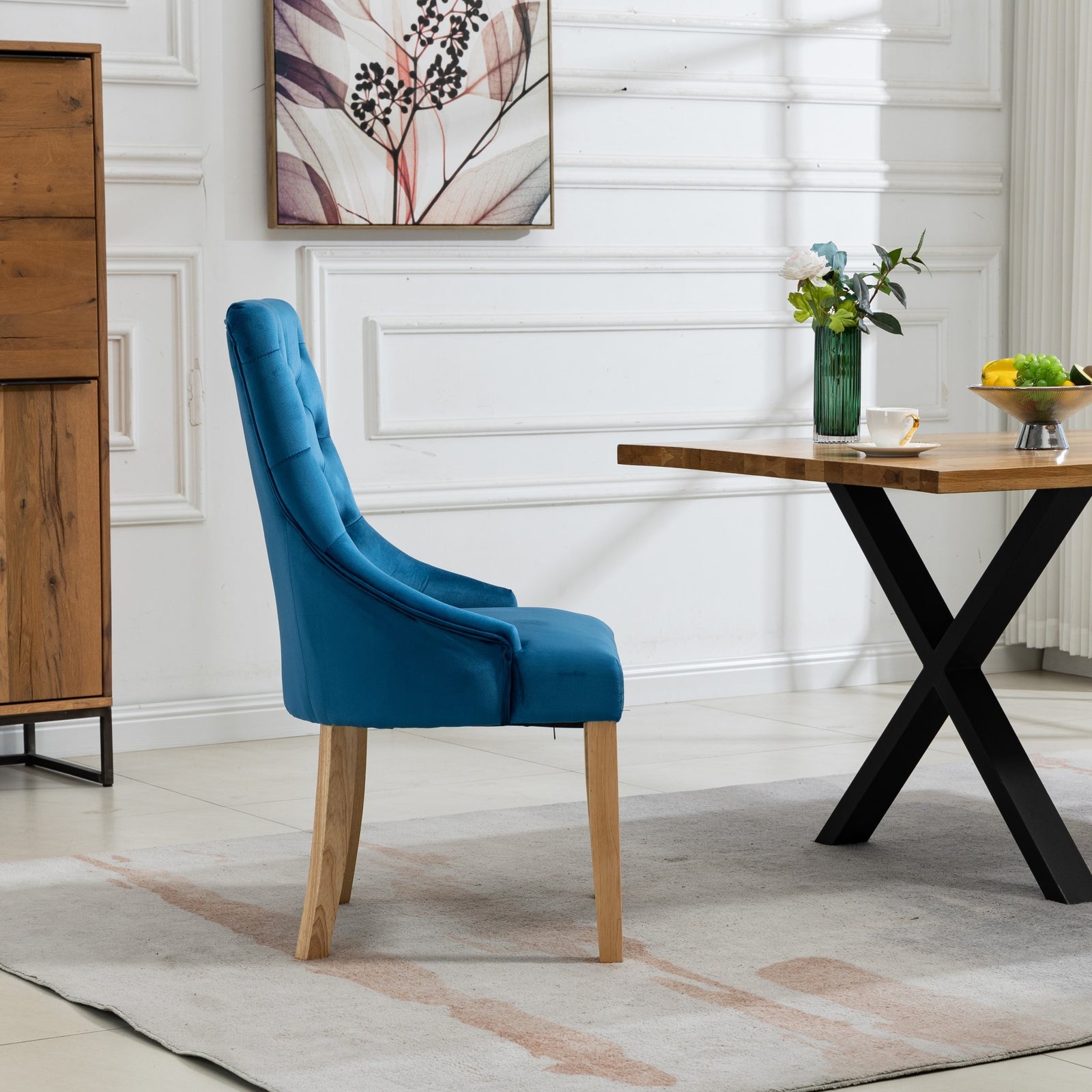 Set Of 2 Ravenna Velvet Dining Chairs | Blue