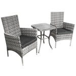 Rattan Bistro Set | Light Grey