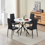 Stylish Seattle Dining Table Set With 4 Emily Faux Leather Chairs | Black