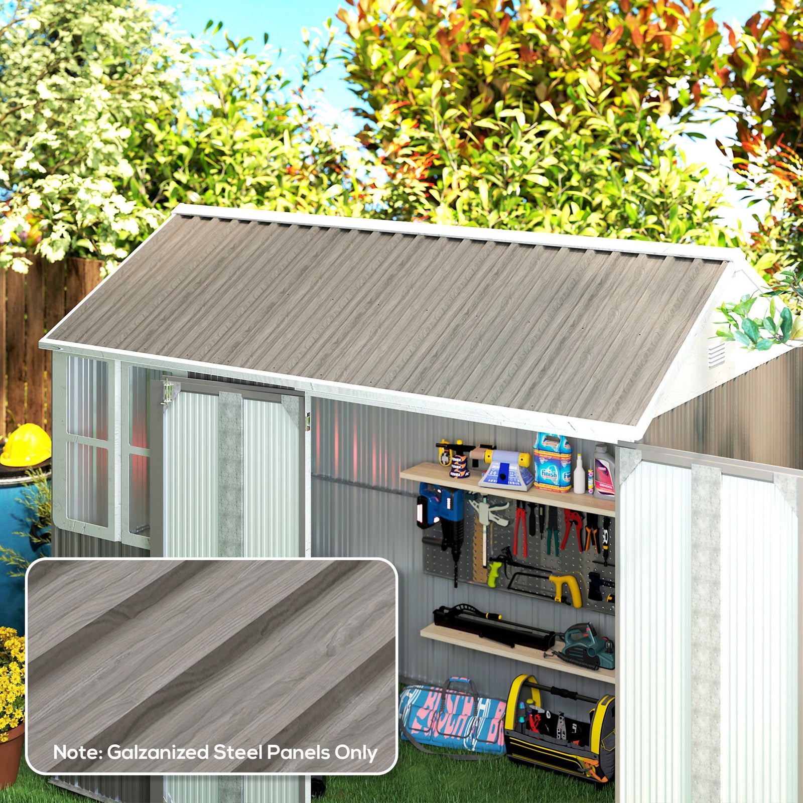 Pack Of 12 Metal Roofing Sheets For Greenhouse | Grey