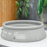 Inflatable Swimming Pool Family-sized, W/ Hand Pump 274x76cm | Gray
