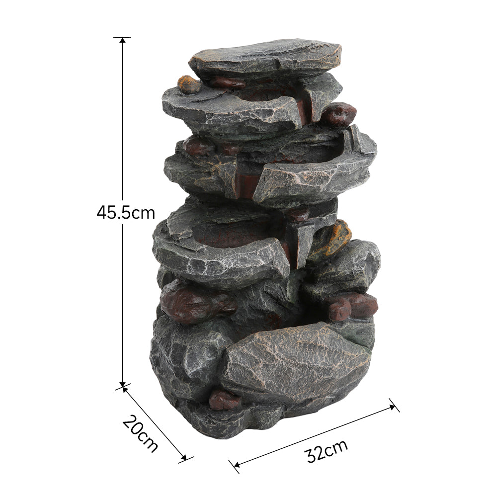 Outdoor Water Feature Fountain Decor With Lights