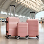 Lockable Travel Suitcase Set | Set of 3 | Rose Gold