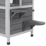 Wooden Cat House Cat Cave Pet Shelter Condos Outdoor | Grey