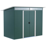 Garden Shed Outdoor Storage Tool Organizer With Double Door | Medium | Green
