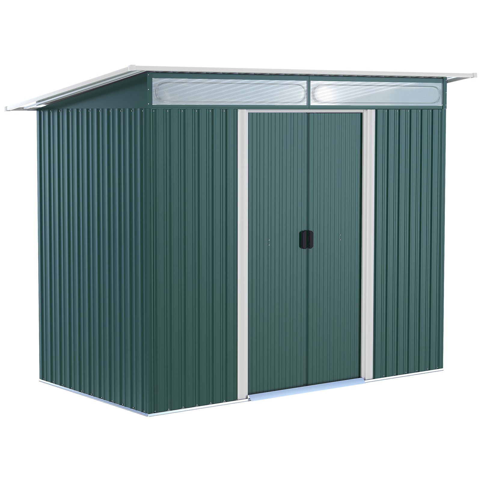 Garden Shed Outdoor Storage Tool Organizer With Double Door | Medium | Green