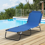 Portable Folding Lounger W/ Adjustable Back | Set-of-1 | Blue